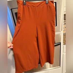 Nine West Cropped Wide Leg Rust Pants - XXL